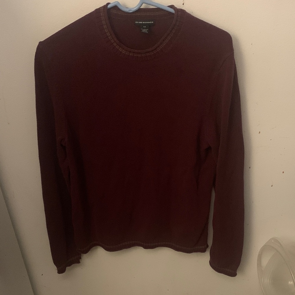 Beautiful Club Monaco Light Burgundy Crewneck Sweater 100% Cotton SZ Medium